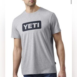 Yeti Premium Logo Badge S T-Shirt - Gray/Navy